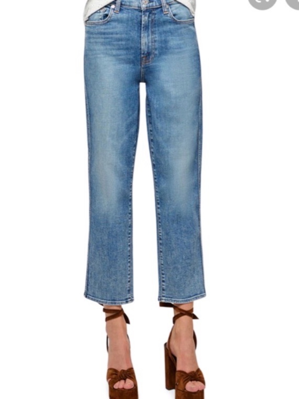 7 for all mankind high waist cropped straight